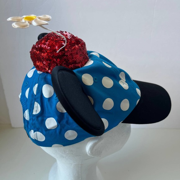 Disney Blue and Black Polka Dot Minnie Mouse Hat - Picture 6 of 10